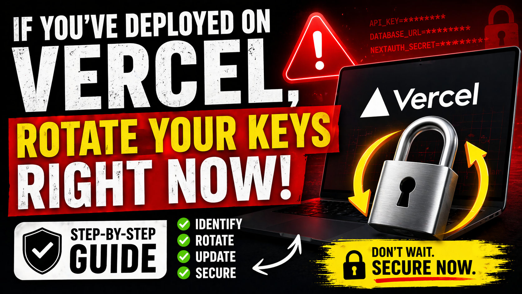 If You've Deployed on Vercel, Rotate Your Keys Right Now — Here's the Step-by-Step Guide