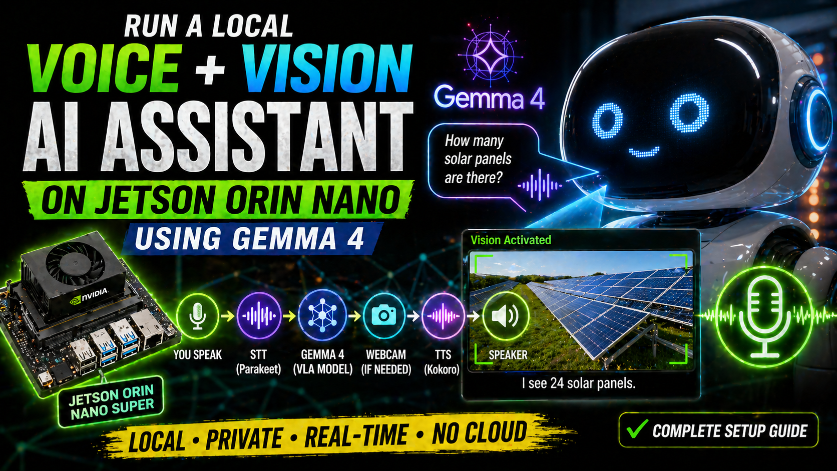 Run a Local Voice + Vision AI Assistant on Jetson Orin Nano Using Gemma 4 — Complete Setup Guide